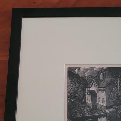 John De Pol "Mill on the Apetuck" Pencil Signed Wall Art (BR2-EL)