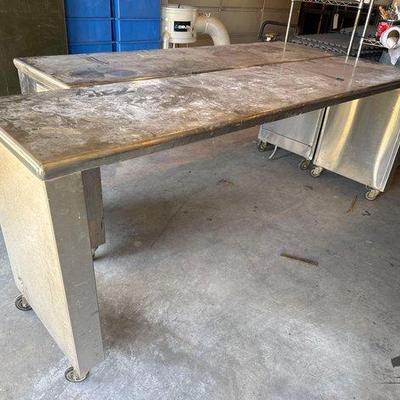 Sale Photo Thumbnail #96: #2038 • 2 Commercial Metal Rolling Tables
