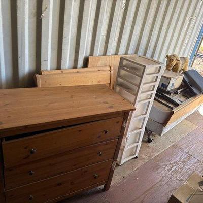 Sale Photo Thumbnail #216: #4106 • Dresser, Twin Size Bed Frame, Plastic Organizer
