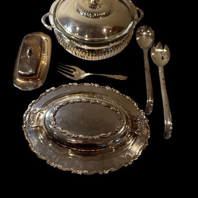 Assortment of Silver plate serving pieces