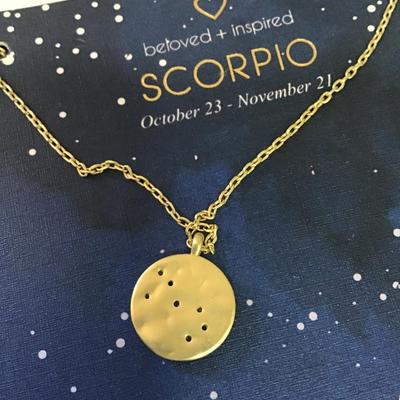 Cute Scorpio, 14 karat gold dipped necklace
