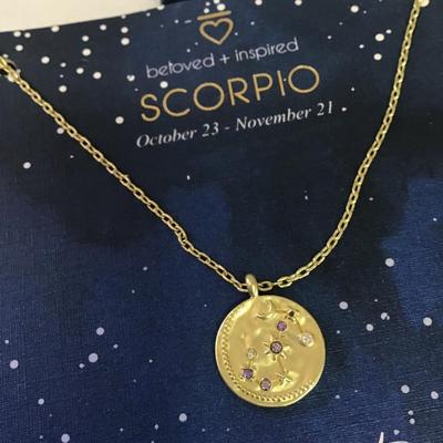 Cute Scorpio, 14 karat gold dipped necklace