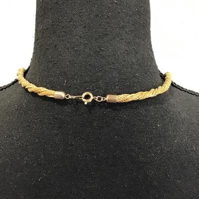 Gold tone tube style chain necklace