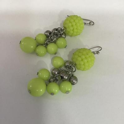 Cute highlighter green dangle earrings
