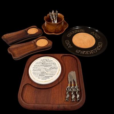 Assortment of Vintage Wood cheese trayS