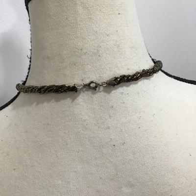 Gold colored glass, beads multi strand necklace