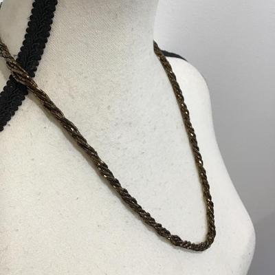 Gold colored glass, beads multi strand necklace
