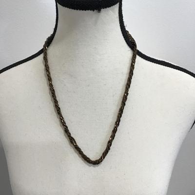 Gold colored glass, beads multi strand necklace