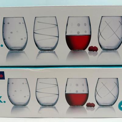Luminarc 8-Piece Stemless Wine Glass Set - New in Box