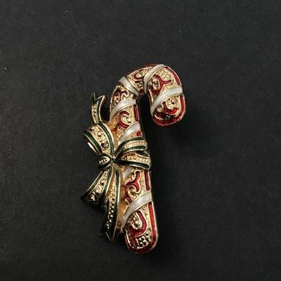 Vintage candy cane brooch
