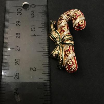 Vintage candy cane brooch