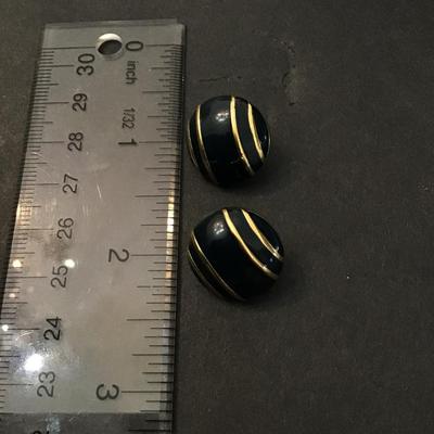 Vintage Monet Enamel circular stud earrings