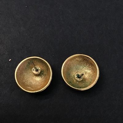Vintage Monet Enamel circular stud earrings