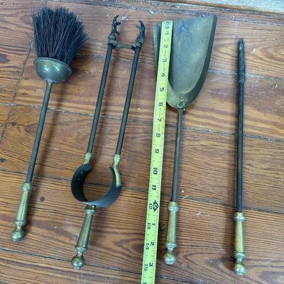 Brass Fireplace Tool Set