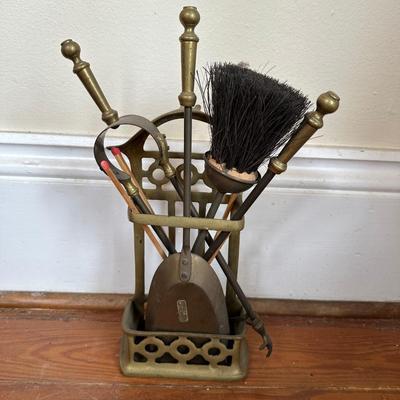 Brass Fireplace Tool Set