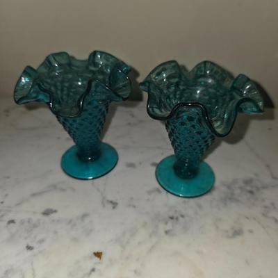 Teal bud vases
