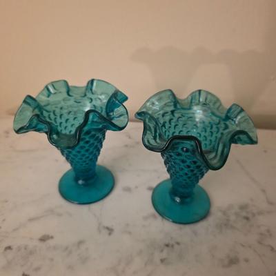 Teal bud vases