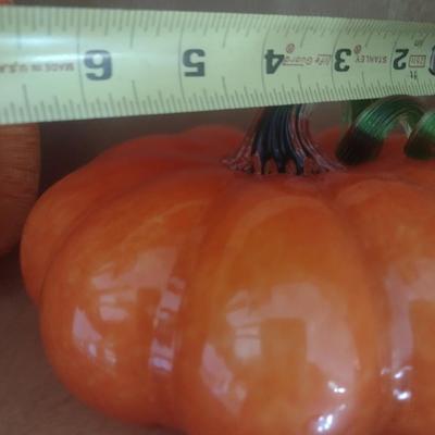 Set of Two Glass Pumpkin Home Decor Items