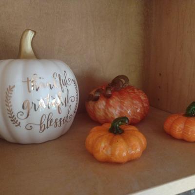 Set of Four Glass Pumpkin Home Decor Items
