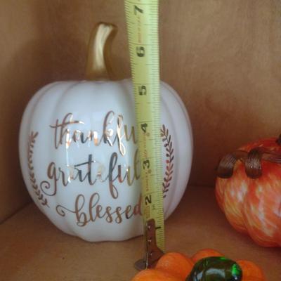 Set of Four Glass Pumpkin Home Decor Items