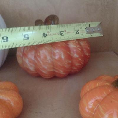 Set of Four Glass Pumpkin Home Decor Items