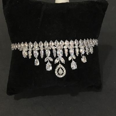 Beautiful SilverTone bracelet with crystal rhinestones