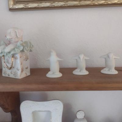 Collection of Ceramic Home Decor Items includes Lenox, English Spode and Dept. 56 (Shelf Not Included)