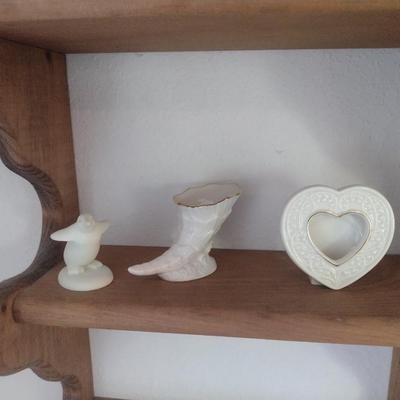 Collection of Ceramic Home Decor Items includes Lenox, English Spode and Dept. 56 (Shelf Not Included)