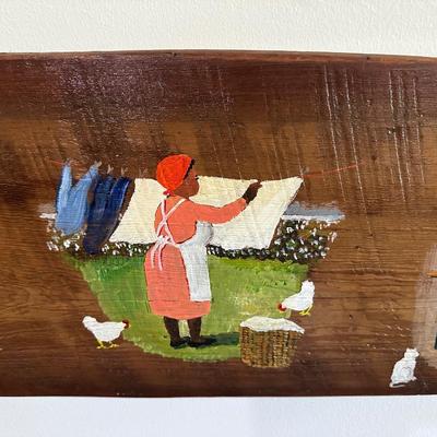Original Painting on Antique Ironing Board by Juanita Courtney