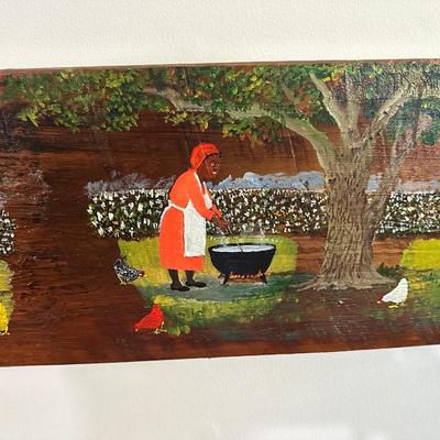 Original Painting on Antique Ironing Board by Juanita Courtney