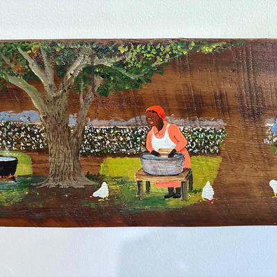 Original Painting on Antique Ironing Board by Juanita Courtney