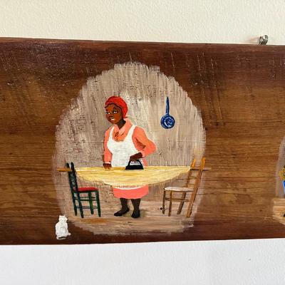 Original Painting on Antique Ironing Board by Juanita Courtney
