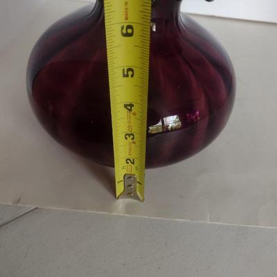 Vintage Beacon Blown Purple Art Glass Vase