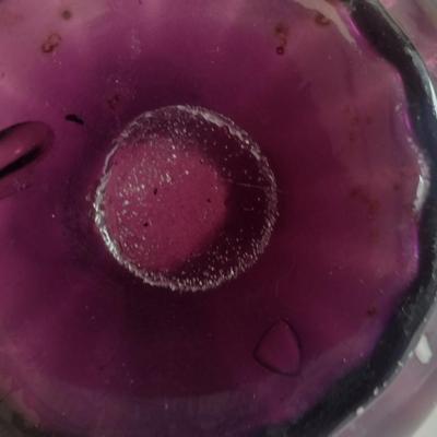 Vintage Beacon Blown Purple Art Glass Vase