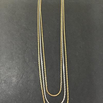 Vintage, silver and gold trio chain necklace