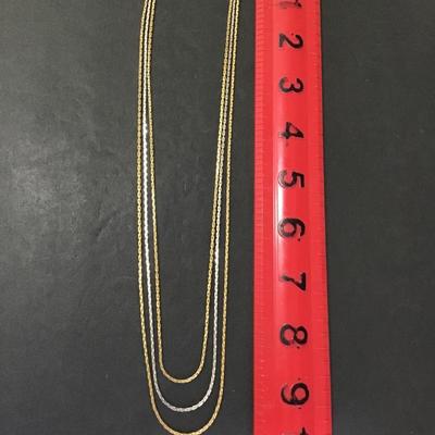 Vintage, silver and gold trio chain necklace