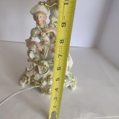 Antique Neu-Tettau Victorian Lady Porcelain Table Lamp