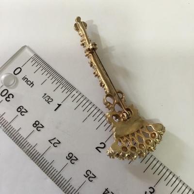 Cute vintage broom, brush, faux pearl