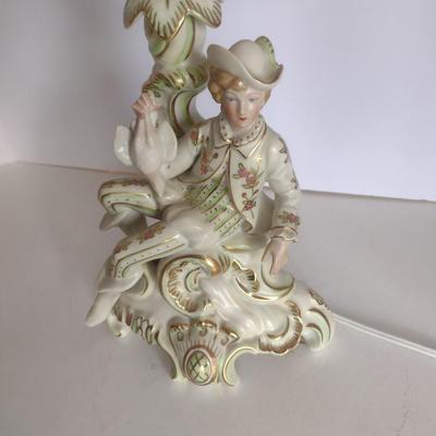 Antique Neu-Tettau Victorian Gentleman Porcelain Table Lamp