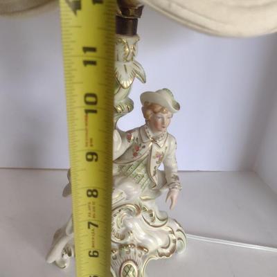 Antique Neu-Tettau Victorian Gentleman Porcelain Table Lamp