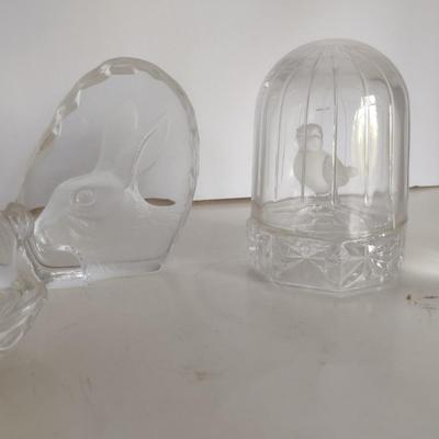Collection of Figural Crystal Animal Themed Items