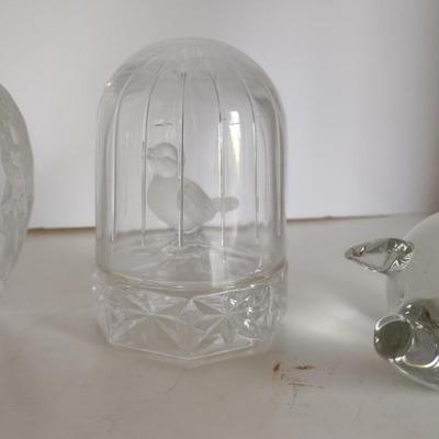 Collection of Figural Crystal Animal Themed Items