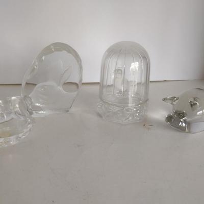 Collection of Figural Crystal Animal Themed Items