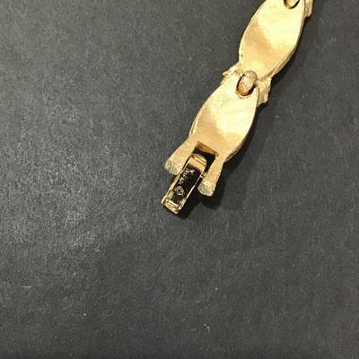 Vintage Tafari bracelet, gold tone with rhinestones