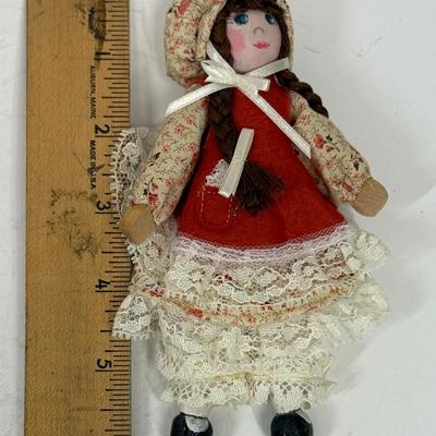 6" tall Cloth Bodied Doll