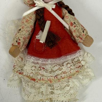 6" tall Cloth Bodied Doll