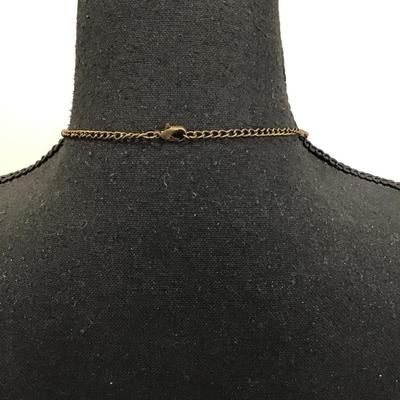 Bronze tone chain with star, gold, toned pendant, with multi colored rhinestones