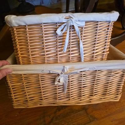 Pair of Wicker storage baskets.