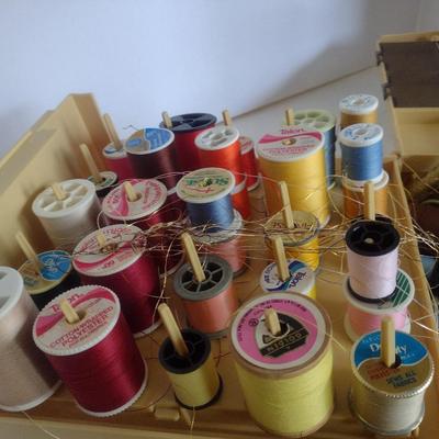 Vintage World Wide Media Sewing Case with Thread