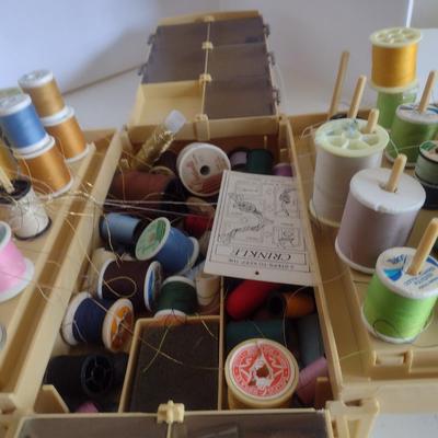 Vintage World Wide Media Sewing Case with Thread